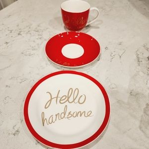 COFFEE MUG HELLO HANDSOME, SET OF 3